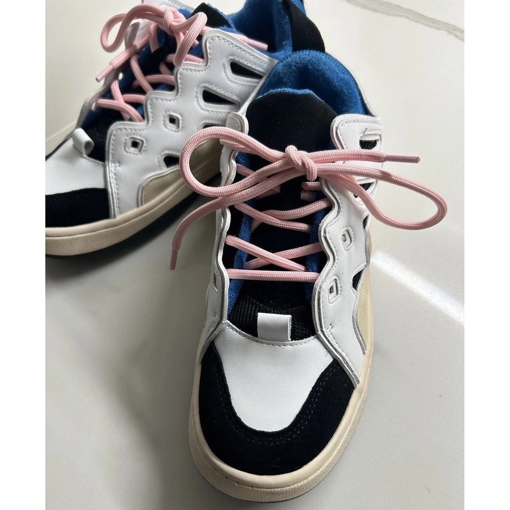 Steve Madden Tennis Shoes Trainer‎ Sneakers 7 White Beige Pink Shoe Laces Skater